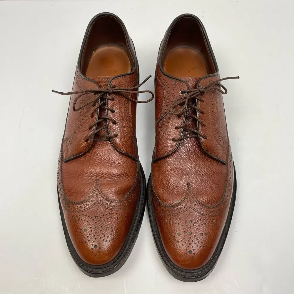 Allen Edmonds | AA Narrow MacNeil Brown Leather Long Wingtip Oxfords Dress Shoes